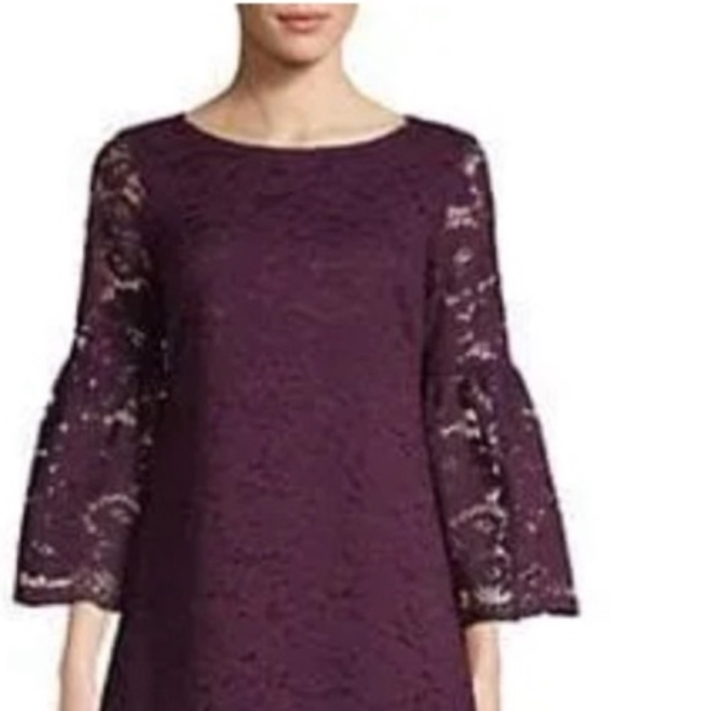 🌺Vince Camuto 3/4 Sleeve Lace Cocktail Dress, Size 10, Deep Burgundy